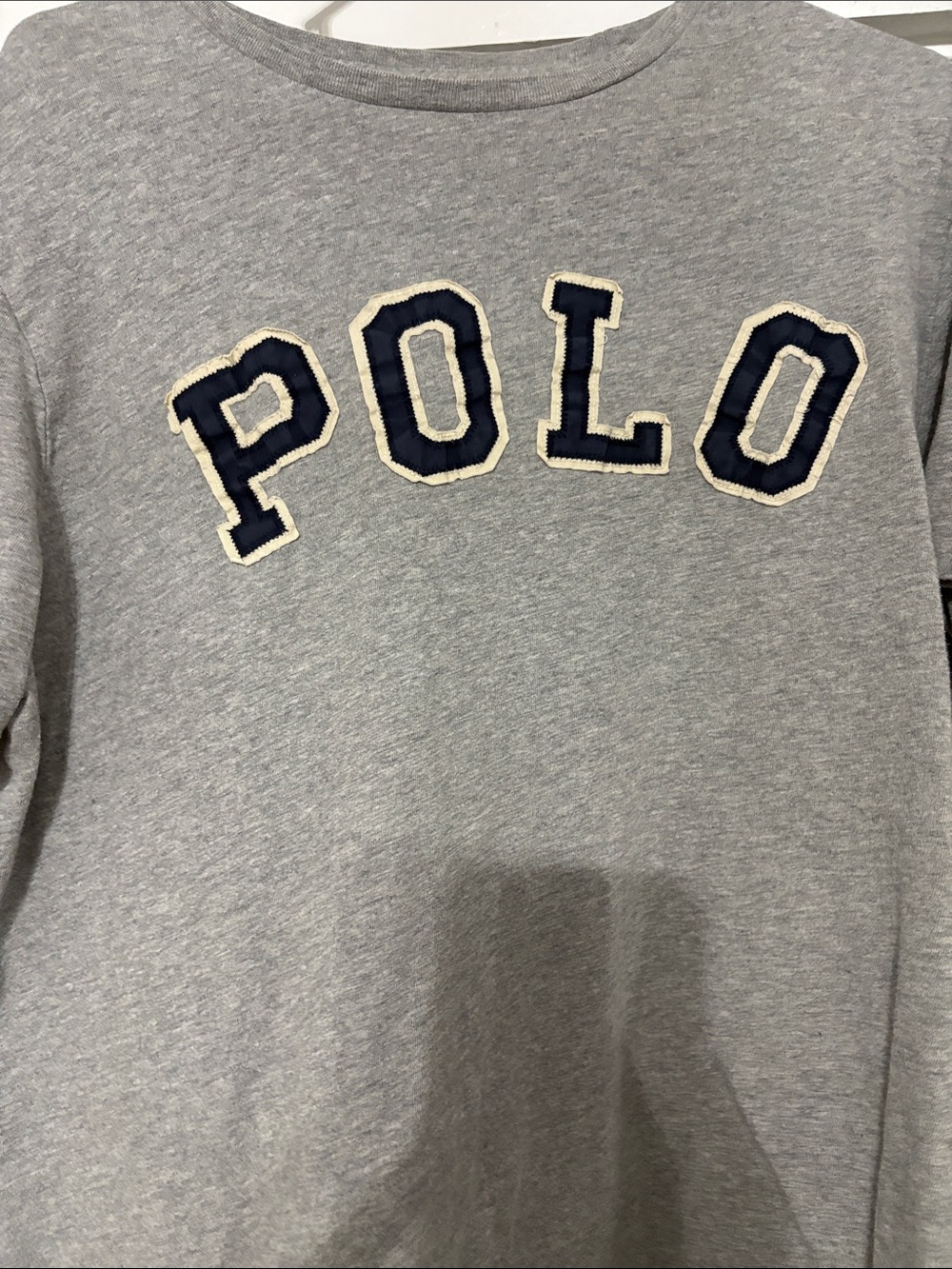 Polo by Ralph Lauren Gray Short Sleeve Tee with Blue Logo Print